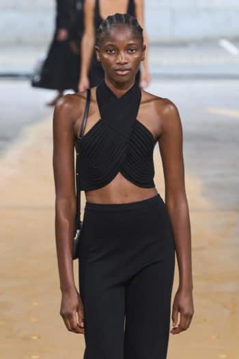 Gabriela Hearst Black wrap top at New York Fashion Week