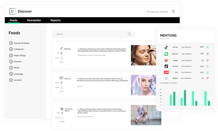 beauty software showing the pr brand monitoring function