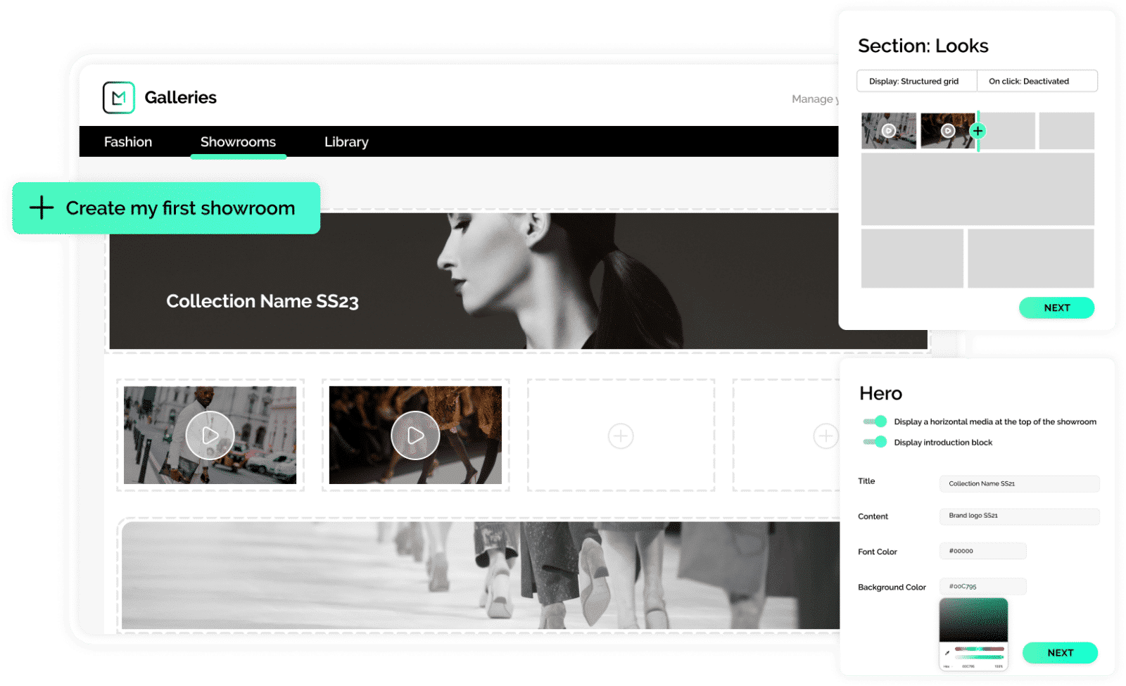 fashion retail software che mostra l'opzione della galleria digitale